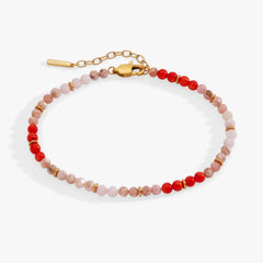 Coral Ombre Semi-Precious Beaded Anklet, Anklets, $ 38.00, A Moment Of Now™