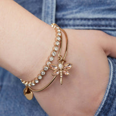 Crystal Dragonfly Bangle | Boutique In USA, Bracelets, $ 28.00, A Moment Of Now™