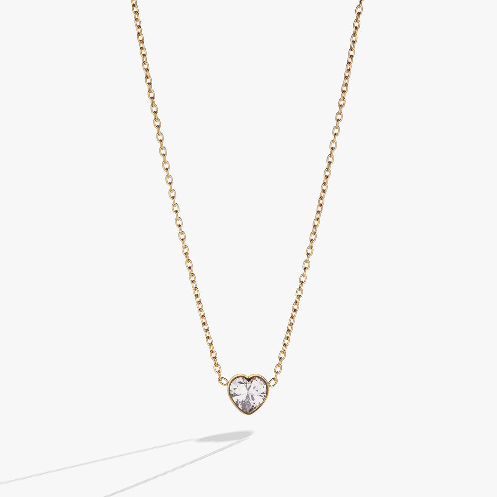 Crystal Heart Pendant Necklace, Necklaces, $ 23.90, A Moment Of Now™