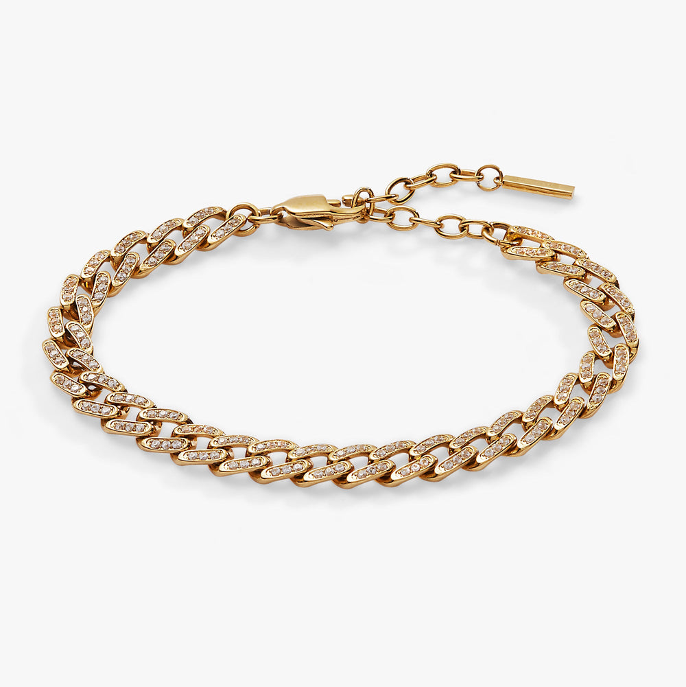 Crystal Pave Curb Chain Bracelet, Bracelets, $ 98.00, A Moment Of Now™