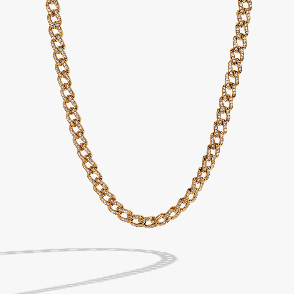 Crystal Pave Curb Chain Necklace, Necklaces, $ 98.90, A Moment Of Now™