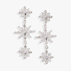 Crystal Snowflake Linear Earrings, Earrings, $ 48.00, A Moment Of Now™
