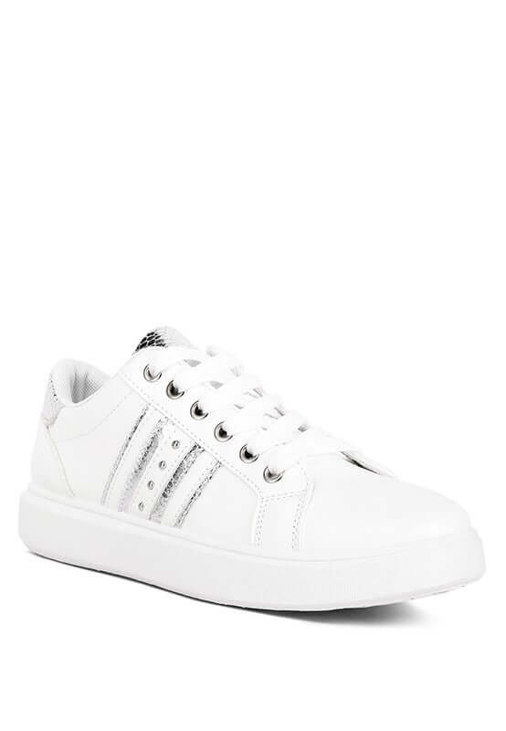 Claude Faux Leather Back Panel Sneakers - Trendy Comfort, Sneakers, $ 45.00, A Moment Of Now™