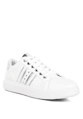 Claude Faux Leather Back Panel Sneakers - Trendy Comfort, Sneakers, $ 45.00, A Moment Of Now™