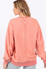 Sunset Coral Drop Shoulder Sweatshirt | Cozy and Chic, Sweatshirts, $ 57.00, A Moment Of Now™