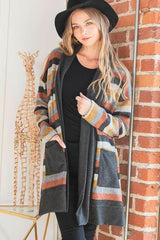 Plus Size Colorful Strip Open Front Cardigan, Cardigans, $ 71.95, A Moment Of Now™