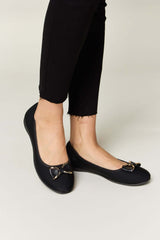 Charcoal Metal Buckle Flats Loafers - Chic & Comfortable, Flats, $ 25.00, A Moment Of Now™