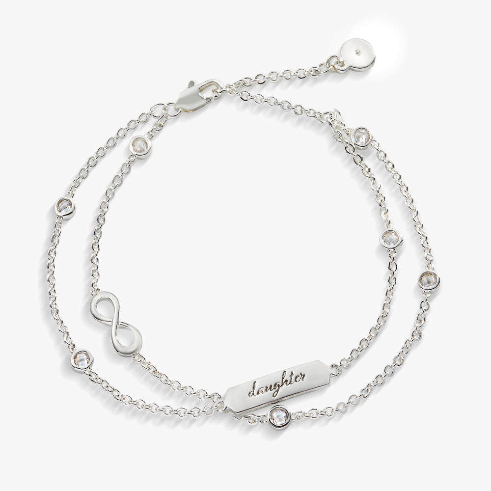 Daughter Infinity Chain Double Strand Bracelet, Bracelets, $ 38.00, A Moment Of Now™
