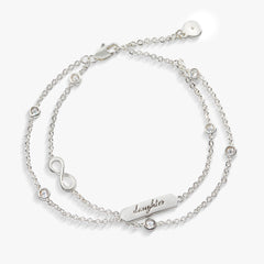 Daughter Infinity Chain Double Strand Bracelet, Bracelets, $ 38.00, A Moment Of Now™