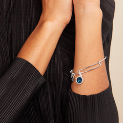 December Birthstone Charm Bangle, Blue Zircon, Bracelets, $ 28.00, A Moment Of Now™