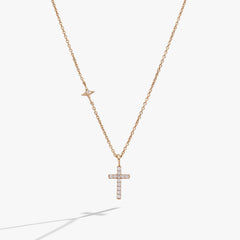 Cross Delicate Pave Crystal Pendant Necklace, Necklaces, $ 78.00, A Moment Of Now™