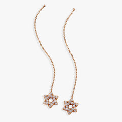 Star of David Delicate Pave Crystal Threader Earrings, Earrings, $ 44.00, A Moment Of Now™