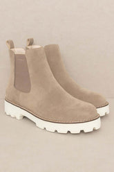 GIANNA Chunky Sole Chelsea Boots in Khaki / Nude, Chelsea Boots, $ 79.00, A Moment Of Now™