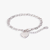 Heart Charm Double Paperclip Chain Bracelet, Bracelets, $ 28.00, A Moment Of Now™