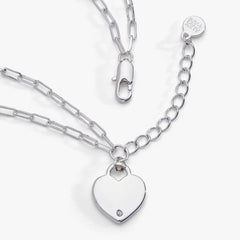 Heart Charm Double Paperclip Chain Bracelet, Bracelets, $ 28.00, A Moment Of Now™
