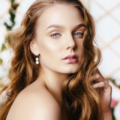 Double Glass Pearl Drop Dangle Earrings, Earrings, $ 17.99, A Moment Of Now™