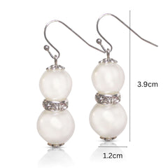 Double Glass Pearl Drop Dangle Earrings, Earrings, $ 17.99, A Moment Of Now™