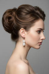 Double Pearl Drop Dangle Earrings | Rhinestone & Glass Pearl, Earrings, $ 17.99, A Moment Of Now™