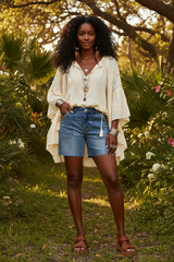 Judy Blue Mid Rise Bermuda Denim Shorts with Raw Hem | Plus Size, Shorts, $ 52.00, A Moment Of Now™