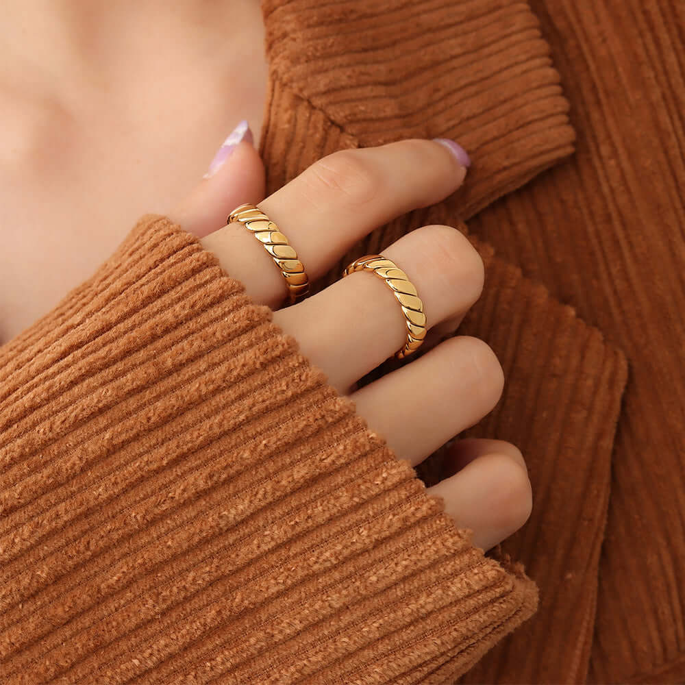 Luxurious Titanium Steel Gold-Plated Ring, Rings, $ 13.00, A Moment Of Now™