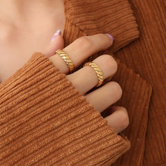 Luxurious Titanium Steel Gold-Plated Ring, Rings, $ 13.00, A Moment Of Now™