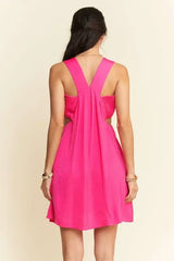 Hot Pink Washed Satin Cutout Bandeau Mini Dress, Dresses, $ 59.00, A Moment Of Now™