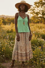 Kelly Green Lace Detail V-Neck Textured Knit Cami |Bohemian Fashion, Tank Tops, $ 47.00, A Moment Of Now™