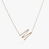 Initial M Precious Elongated Necklace | Boutique In USA, Necklaces, $ 39.90, A Moment Of Now™
