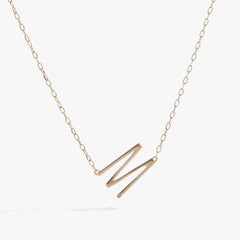 Initial M Precious Elongated Necklace, Necklaces, $ 39.90, A Moment Of Now™