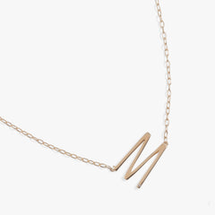 Initial M Precious Elongated Necklace, Necklaces, $ 39.90, A Moment Of Now™
