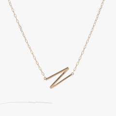 Initial N Precious Elongated Necklace, Necklaces, $ 39.90, A Moment Of Now™