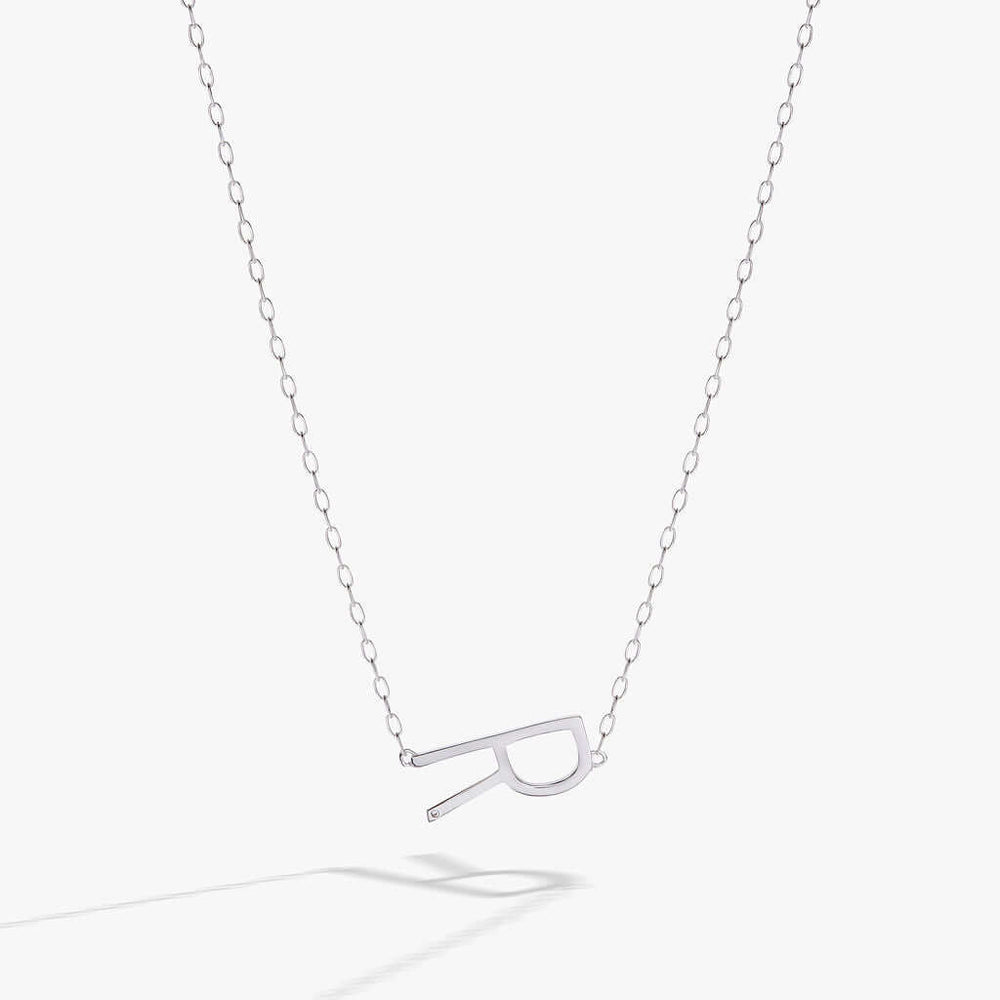 Initial R Precious Elongated Necklace | Boutique In USA, Necklaces, $ 39.90, A Moment Of Now™