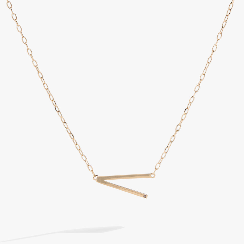 Initial V Precious Elongated Necklace, Necklaces, $ 39.90, A Moment Of Now™