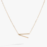 Initial V Precious Elongated Necklace | Boutique In USA, Necklaces, $ 39.90, A Moment Of Now™