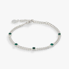 May Birthstone Emerald Curb Chain Bracelet, Bracelets, $ 28.00, A Moment Of Now™