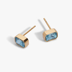 March Emerald-Cut Birthstone Stud, Earrings, $ 28.00, A Moment Of Now™