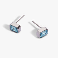 March Emerald-Cut Birthstone Stud, Earrings, $ 28.00, A Moment Of Now™