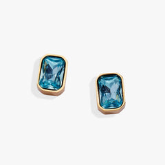 March Emerald-Cut Birthstone Stud, Earrings, $ 28.00, A Moment Of Now™