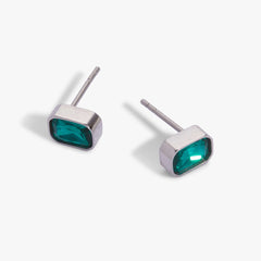 December Emerald-Cut Birthstone Stud Earrings, Earrings, $ 28.00, A Moment Of Now™