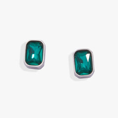 December Emerald-Cut Birthstone Stud Earrings, Earrings, $ 28.00, A Moment Of Now™