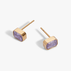 June Emerald-Cut Birthstone Stud Earrings, Earrings, $ 28.00, A Moment Of Now™
