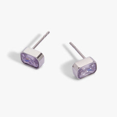 June Emerald-Cut Birthstone Stud Earrings, Earrings, $ 28.00, A Moment Of Now™