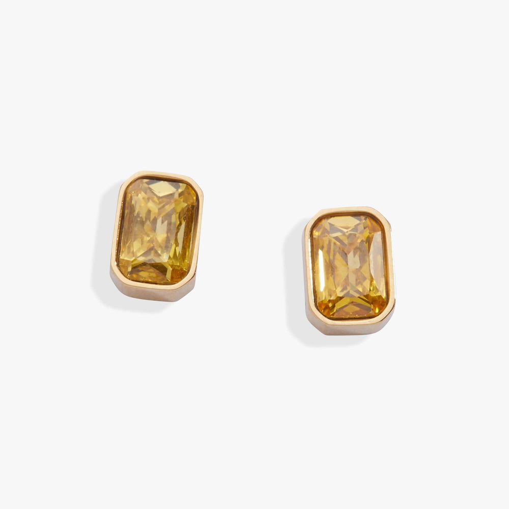 November Emerald-Cut Birthstone Stud Earrings, Earrings, $ 28.00, A Moment Of Now™