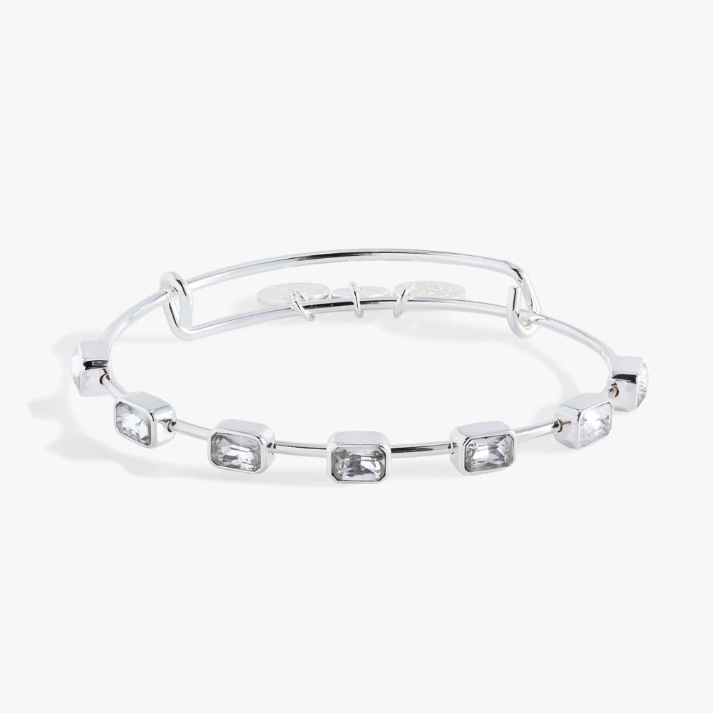 April Birthstone Emerald Cut Bangle | Boutique In USA, Bracelets, $ 34.00, A Moment Of Now™