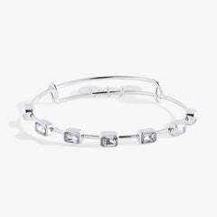 April Birthstone Emerald Cut Bangle | Boutique In USA, Bracelets, $ 34.00, A Moment Of Now™