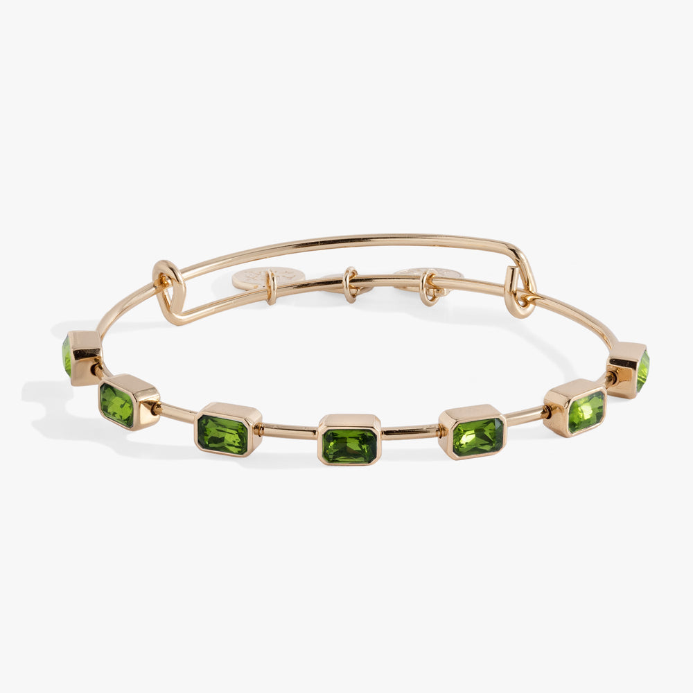 August Birthstone Emerald Cut Bangle, Bracelets, $ 34.00, A Moment Of Now™