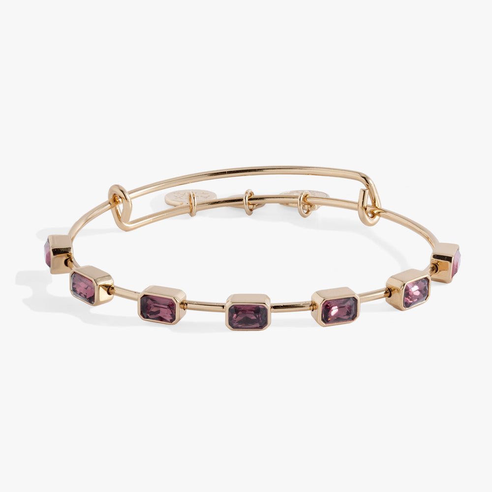 February Birthstone Emerald Cut Bangle, Bracelets, $ 34.00, A Moment Of Now™