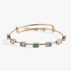 March Birthstone Emerald Cut Bangle, Bracelets, $ 34.00, A Moment Of Now™