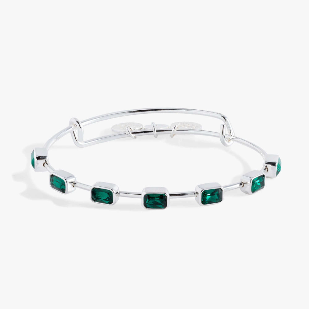 May Birthstone Emerald Cut Bangle | Boutique In USA, Bracelets, $ 34.00, A Moment Of Now™