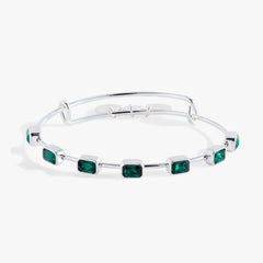May Birthstone Emerald Cut Bangle | Boutique In USA, Bracelets, $ 34.00, A Moment Of Now™